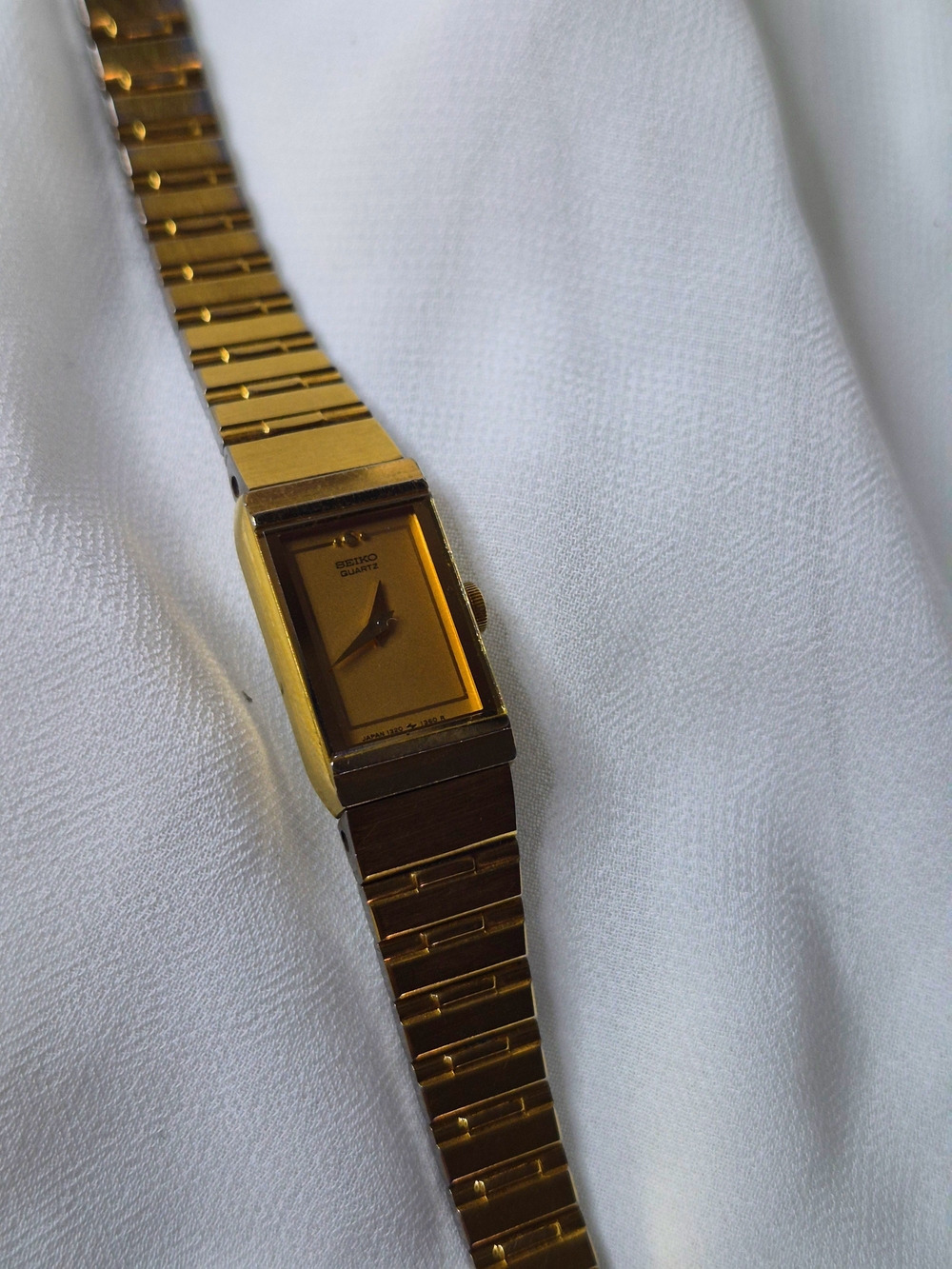 Seiko Women’s Gold-Tone Rectangular Bracelet Watch - Picture 7 of 10